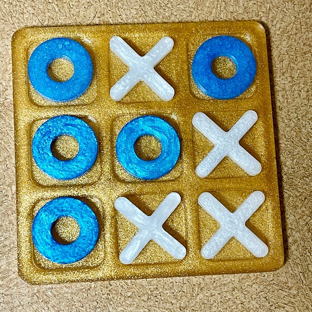 Gold and Blue Resin Tic Tac Toe Set/11
